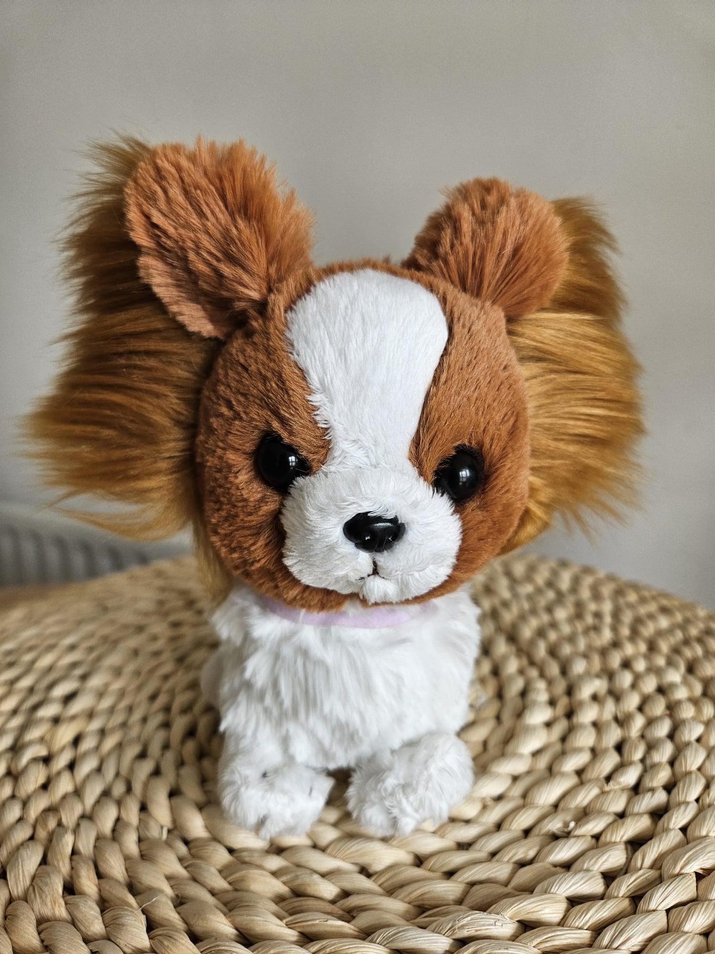 Sun Lemon Adorable stuffed Toy Papillon White & Brown Small