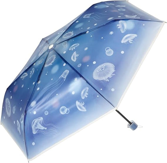 Wpc. Mini Light Vinyl Folding Umbrella Navy Blue Jellyfish 27cm 220g