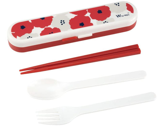 WPC. Cute Peony Women's Chopsticks, Cutlery & Case Set