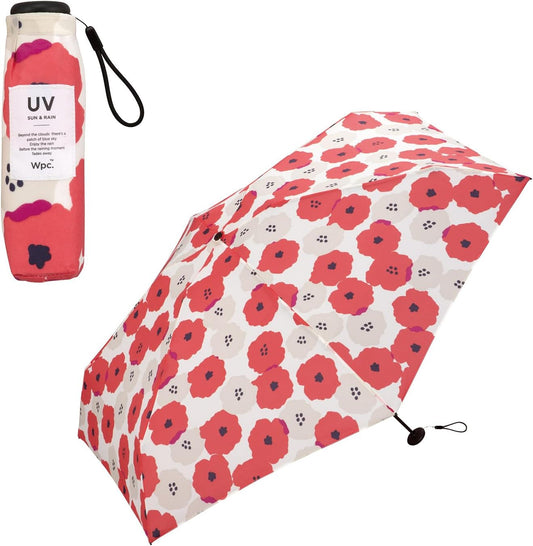 Wpc. Ultra Small Light Folding Umbrella, Baby Umbrella, Red Peony Red 16cm 160g