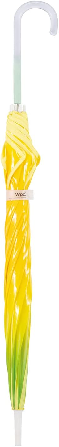 WPC. Cute Womens Yellow Tulip Shaped Long Glossy Umbrella Adult