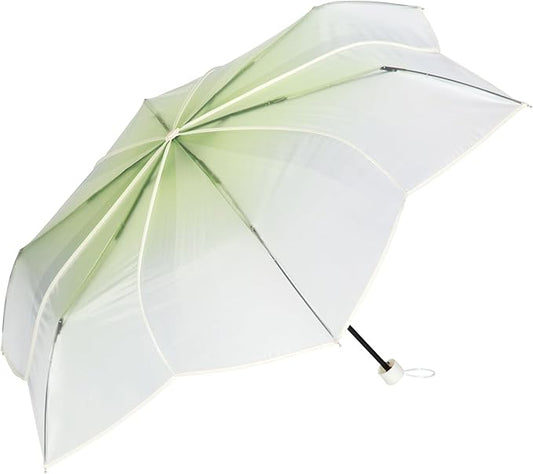 WPC. Women's Mini Folding Umbrella Hydrangea Shaped Umbrella White & Lime
