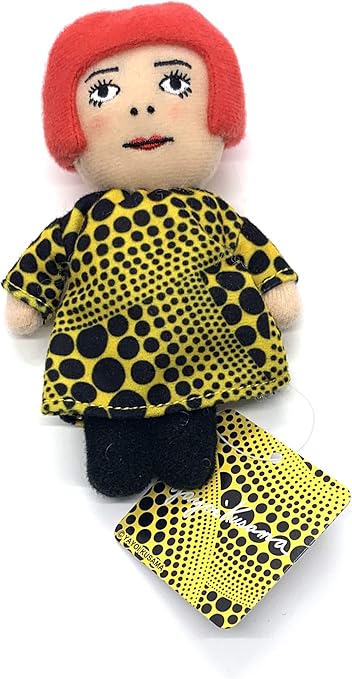 Yayoi Kusama Soft Plush Toy Keychain Yellow Polka Dot Dress